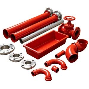Red Epoxy Grooved Carbon Steel Pipe for Fire Sprinkler Truck High Pressure Water Pipe SCH40 Custom OEM
