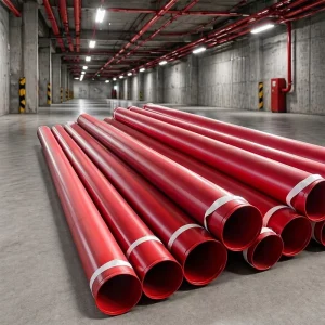 Red Painting Fighting Steel Welded Pipe With End Grooved Fire Pipe Sch 10 Sch 30 Sch 40 For Fire Sprinkler System Building
