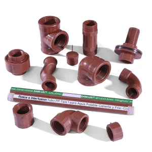 Reddish Brown PPH PP Plastic Pipes and Fittings DIN Standard Hot Cold Water Supply System Plumbing Materials Durable