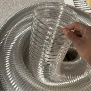 Reinforced Flexible PU Steel Wire Hose Thick Duct Hose Plastic Tubes for Industry Air Dust Removal Wood Dust Spiral PVC Hose