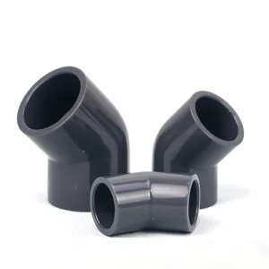 SCH80 UPVC 45 Degree Elbow Plastic Pipe Fitting Industrial Water Chemical Plumbing Corrosion Resistant High Pressure DIN ANSI