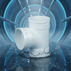 SHEN SU Chinese PVC Flexible 90 degree Flush Three way Drainage Pipe High Flow Rate Hygienic Design Industry