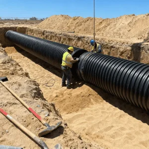 SN4 SN8 SN10 200mm~800mm Double Wall Corrugated Durable High Density Polyethylene Pipes for Drainage Projects