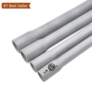 Schedule 40 1 2″ 4″ Straight PVC Pipe Heavy Duty Sunlight Resistance Non Metallic Electrical Wiring Conduit Plastic Tube