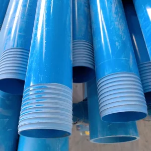 Schedule 40 Water Well PVC Pipe 1 Inch Female Thread End Blue for Water Wells Plastic Rounded Tube