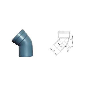 Silencing PP Soundproof Single Flaring 45 Degree Elbow Fitting for Plastic Pipes Drainage System