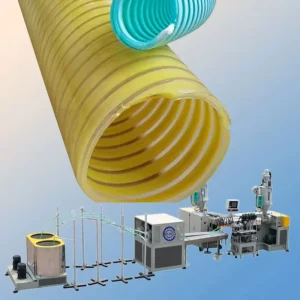 Single screw Reinforced Plastic Spiral Rib Tube Extrusion Line PVC Suction Hose Production Line PVC Helix Pipe Extruder