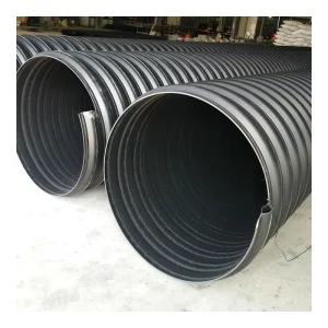 Sn4-sn16 100mm 225mm 24 Inch Steel Strip Spiral Wire Belt Reinforced Drain HDPE Double Wall Corrugated Reinforced Drainage Pipe