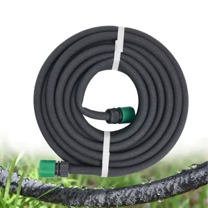 Soaker Hose Drip Hose with Accessories Water Saving Irrigation Hose for Watering Rows of Plants Beds Gardens Lawns Terraces