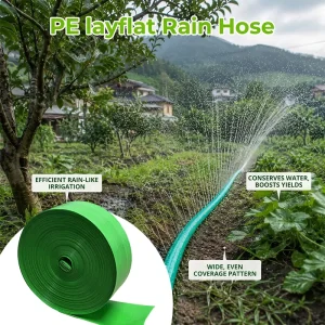 Soft PE Woven Drip Rain Hose with Micro Perforated Holes for Irrigation System Efficient Watering of Row Crops Garden Plants