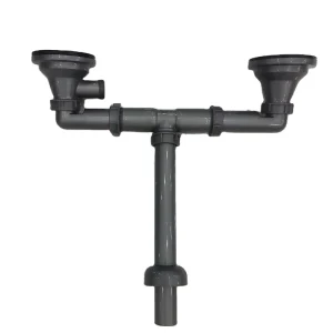 South America PP Materials Sink Drain Kit for Double Kitchen Sink Multi function T Trap Pipe Adjustable for Wall Drain
