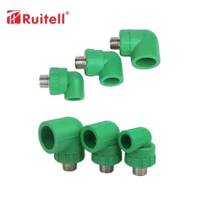 Square Flexible PPR External Thread Elbow CE/ISO Certified Durable Water Supply Pipes Accessories