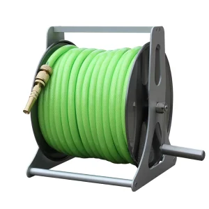 Stainless Steel & Brass Spray Telescopic Handle Wall Mountable 1/2” Diameter Rewindable Garden Hose Reel
