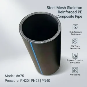 Steel Mesh Skeleton Reinforced High Rigidity PE Composite HDPE Water Supply Pipe DN75 QB T 5538 PN10-PN40