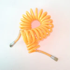 Super Light Weight High Pressure Coil Tube Non-Kinking Yellow PU Air Brake Pneumatic Hose for Trailer