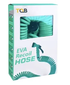 TOB Recoil Garden Water Hose 25 ft 50 Ft EVA Curly Water Hose Garden Hose Coil With Spray Gun