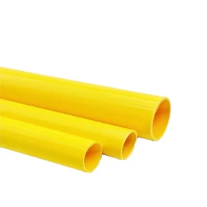 Thai Standard Verified Manufacturer Flame-Resisting Yellow Colored Conduit Thin Wall PVC Electrical Pipe