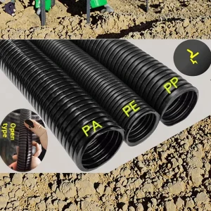 Thickened PE AD21.2 Plastic Corrugated Tube Threading Hose Plastic Black Pipe Wire And Opened Cable Sheath