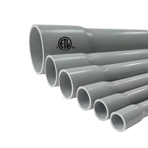 UL 651 Listed Sunlight Resistant Schedule 40 Rigid PVC Conduit Pipe Fitting Electrical Plastic Tubes Underground Wire Conduit