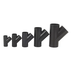 UPVC Plastic Water Supply Pipe Accessories Lateral Tee 45 Degrees PVC Bevel Tee Direct Joint Straight 20-63mm 3-Year Warranty