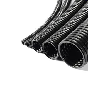 Durable Flexible Plastic Corrugated Tubing 10mm-25mm Diameter Waterproof Spiral Wrapping for Cable Protection