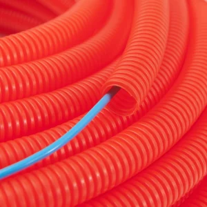 UV Resistance 25mm Flexible Corrugated Conduit Plastic Tubing Red Pipe PVC Manufactured From PP PE PA Materials
