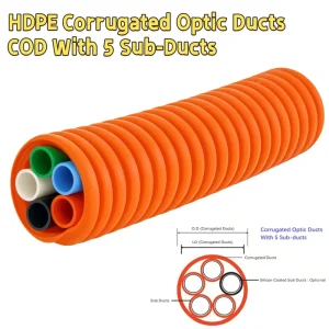 Underground HDPE Corrugated Optic Duct COD Conduit Pipe With Multiple Subducts for Power Telecom Cable Protection