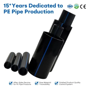 Underground High Pressure Weather Resistant HDPE PE Water Supply Pipe 200mm 250mm for Irrigation