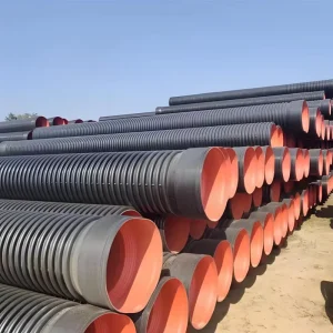 Underground Sewer Double Wall HDPE Corrugated Drainage Pipe SN4 SN8 DN200-DN1200 Threaded ISO CE Factory