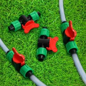 Universal Drip Irrigation Shut Valve Locking Coupling Connector Fitting Compatible for Drip Tape Plastic