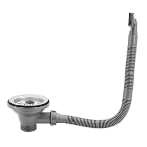 Universal Kitchen Sink Drain 40mm Stainless Steel Sink Plastic Basket Waste Kitchen Drainer With Overflow Pipe