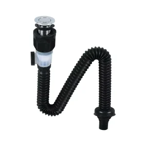 Universal Popup Washbasin Waste Drainer Extenible Hose Flexible Bathroom Sink Drain Pop up Waste Pipe