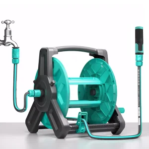 User Friendly Flexible Plastic Garden Hose Reel with High Pressure Retractable Design Wall Mountable for Lawn Watering Cleaning
