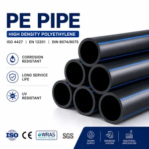 Virgin HDPE Water Supply Pipe PE100 Grade Underground Drinking Water Plastic Pipe Factory Whosale