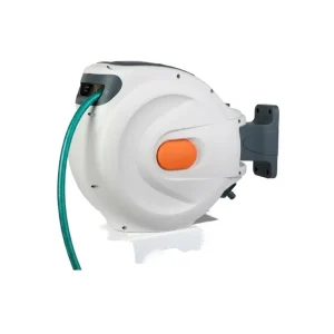 Wall Mounted Retractable Hose Reel 20m 1/2 in Portable Automatic Rewind for Garden Watering