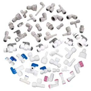 Water Filters Food Grade Water Filter Spare Parts 1/4 3/8 1/2 Quick Connect Union Tee Plastic Push in Fittings