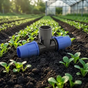 Water Pipe Connector PN6 PP Compression Fittings Female Tee for Farm Irrigation System