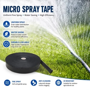 Water Saving PE Micro Spray Tape Laser Perforated Micro Rain Hose Agricultural Drip Irrigation Tape for Farm Garden