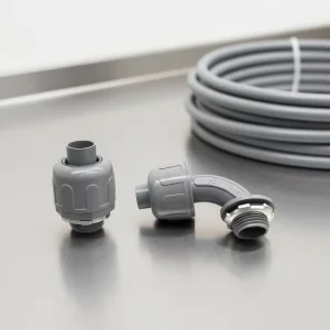 Waterproof CE RoHS ISO Certified PVC Liquid Tight Flexible Conduit Angle Connector 3/8” 1/2” 3/4”