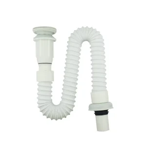 White ABS Flexible Expandable Sink Drain Plastic Pipe for Wash Basin