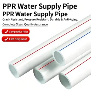 White Durable PPR Water Supply Pipe 20 110mm Round Hot Melting Plastic Tubes