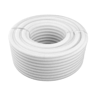 White PVC Plastic Corrugated Conduit Flame Retardant Wiring Conduit Electrical Wire Protection Hose Electrical Insulation Sleeve