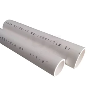 White Plastic Water Supply Pipes NSF Certified DWV Pipe Fittings Drainage Conduit Plumbing PVC Sch40 Pressure Pipe