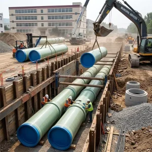 Winding FRP GRP Pipe for Municipal Sewage Drainage Construction Use Lightweight High Strength China Supplier