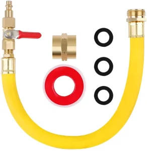 Winterizing Kit Sprinkler Blowout Adapter With Shut Off Valve & 12″ Hose for RV Motorhome Boat Hose Sprinkler Antifreeze