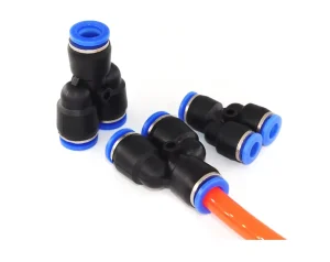 Y Type PY Diameter Three Way Joint Tube Quick Pneumatic Connection Push Pipe Plastic Air Hose Connectors