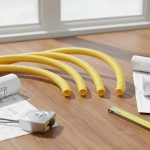 Yellow PP Plastic Corrugated Conduit Flexible Polypropylene Electrical Wire Cable Protection Tube 4mm-91mm Pipe 1.4-5.2mm Thread